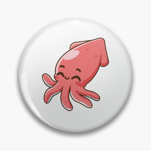 Item preview, Happy Pink Squid Kawaii Sea Creature Art designed and sold by cchpsz.