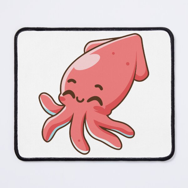 Item preview, Happy Pink Squid Kawaii Sea Creature Art designed and sold by cchpsz.