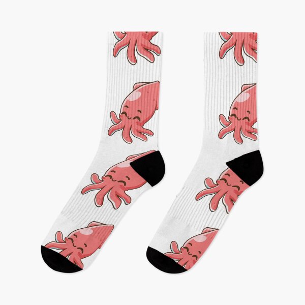 Item preview, Happy Pink Squid Kawaii Sea Creature Art designed and sold by cchpsz.