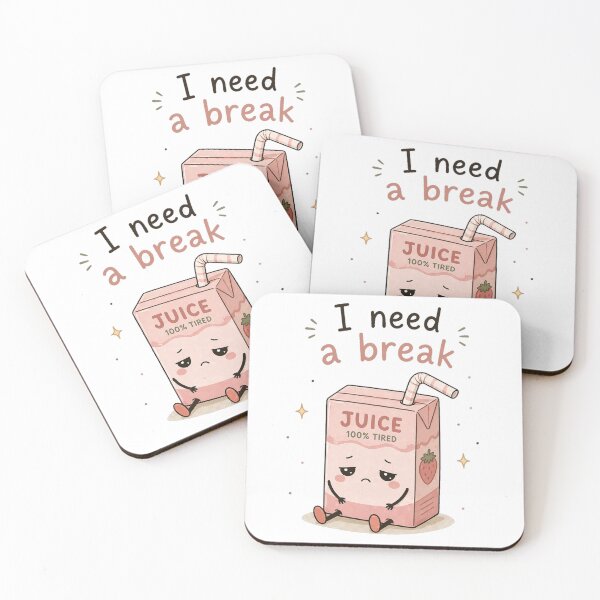 Item preview, I Need a Break – Emotionally Supportive Juice Box Cute Kawaii Design designed and sold by InkWanderStudio.