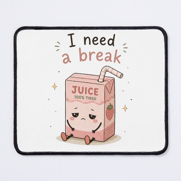Item preview, I Need a Break – Emotionally Supportive Juice Box Cute Kawaii Design designed and sold by InkWanderStudio.