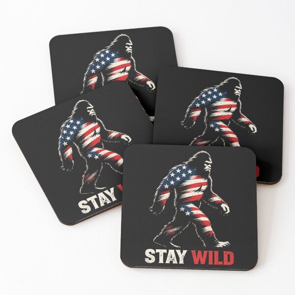 Item preview, Stay Wild Bigfoot USA, Patriotic Sasquatch Design, American Flag, Freedom Vibes, Wild Spirit Graphic designed and sold by VibeOffline Studio.