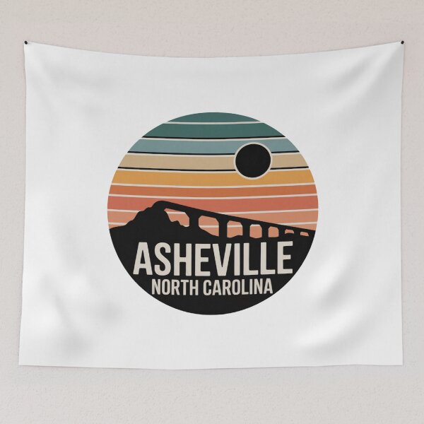 Item preview, Asheville North Carolina: Mountain Circle Art with Bridge Silhouette designed and sold by CircinusStore.