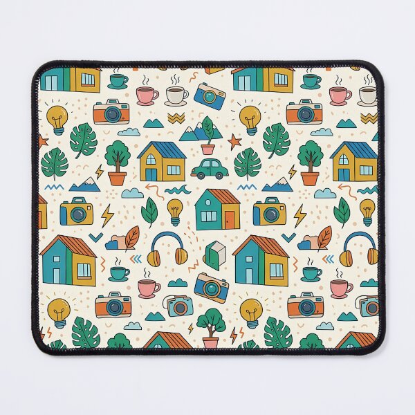 Item preview, Retro Cozy Lifestyle Doodle Pattern Camera House designed and sold by novadawy.