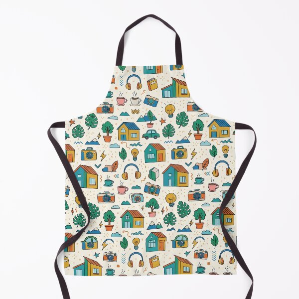 Item preview, Retro Cozy Lifestyle Doodle Pattern Camera House designed and sold by novadawy.