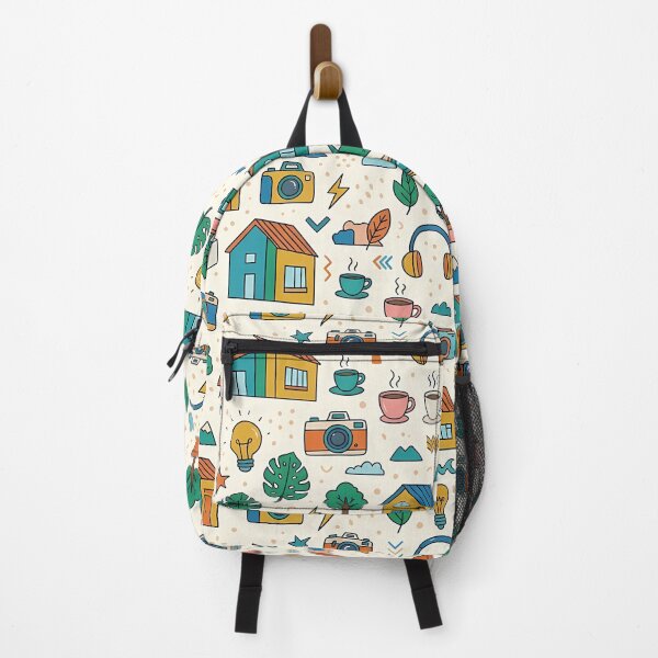 Item preview, Retro Cozy Lifestyle Doodle Pattern Camera House designed and sold by novadawy.