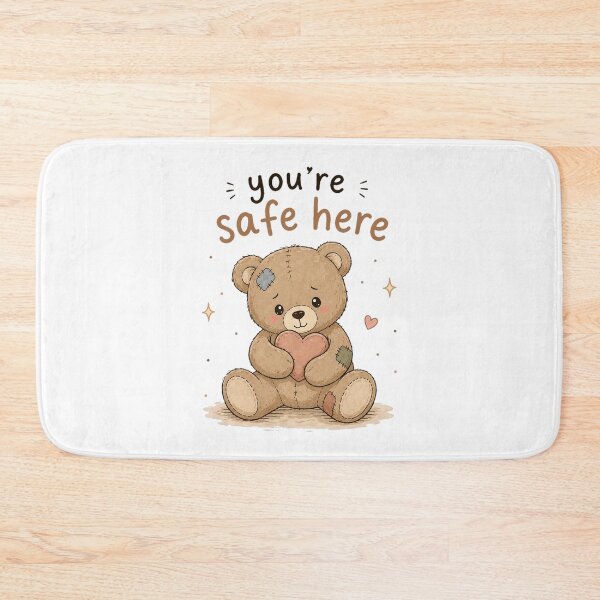Item preview, You’re Safe Here – Cute Teddy Bear Comfort & Mental Health Design designed and sold by InkWanderStudio.