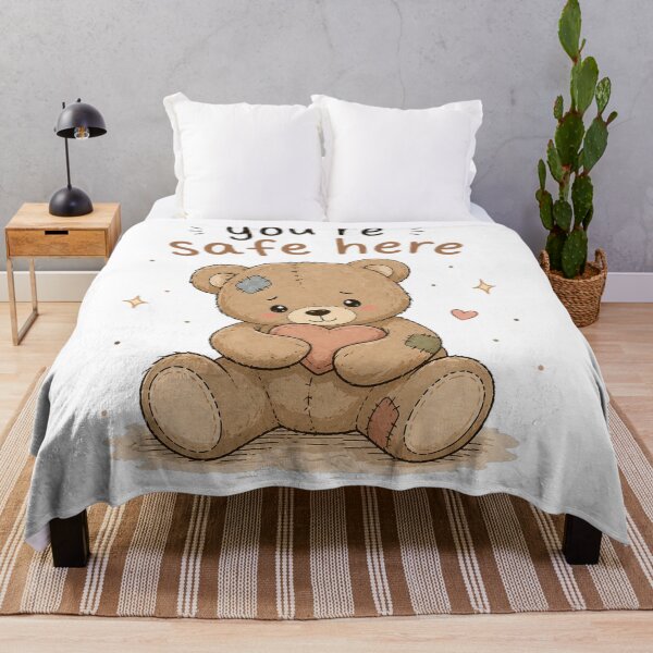 Item preview, You’re Safe Here – Cute Teddy Bear Comfort & Mental Health Design designed and sold by InkWanderStudio.