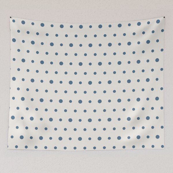 Item preview, Cream And Blue Polka Dot Pattern designed and sold by pattern-archive.