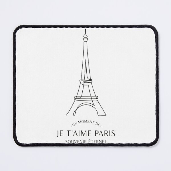 Item preview, Minimalist Eiffel Tower One Line Art - Je T'aime Paris French Quote designed and sold by MT-Hub | Cute Aesthetic Art, Stickers & Phone Cases.