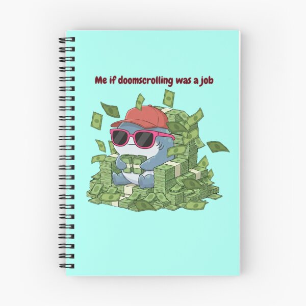 Item preview, Me If Doomscrolling Was A Job Chibi Shark designed and sold by Nature's Chibis.