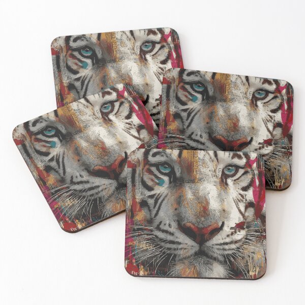 Item preview, White Tiger Street Art Portrait designed and sold by drizzd.