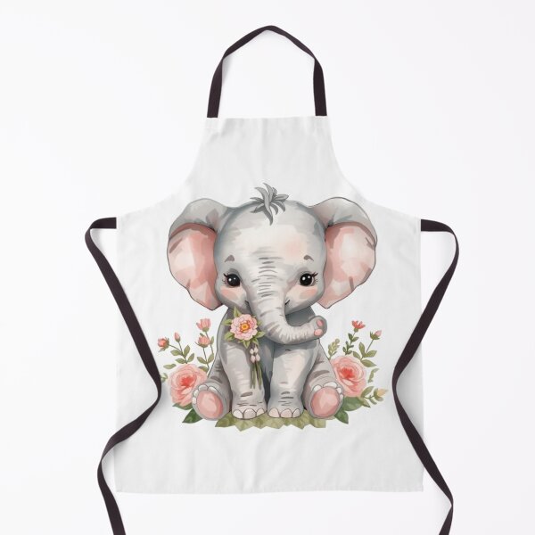 Item preview, Adorable Baby Elephant with Flowers -Watercolor Sticker designed and sold by DigitfanStudio.