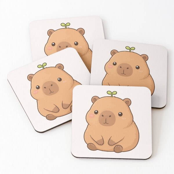Item preview, Cute Capybara Plant Kawaii | Adorable Chubby Capybara with Sprout | Cute Animal Cartoon Aesthetic designed and sold by stylishdzign.