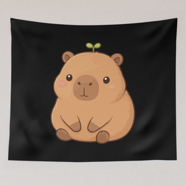 Item preview, Cute Capybara Plant Kawaii | Adorable Chubby Capybara with Sprout | Cute Animal Cartoon Aesthetic designed and sold by stylishdzign.