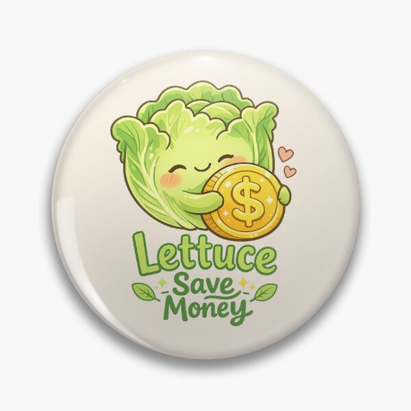Item preview, Lettuce Save Money Cute Kawaii Pun | Cozy Pastel Finance Humor Sticker designed and sold by PopCulturePixel.