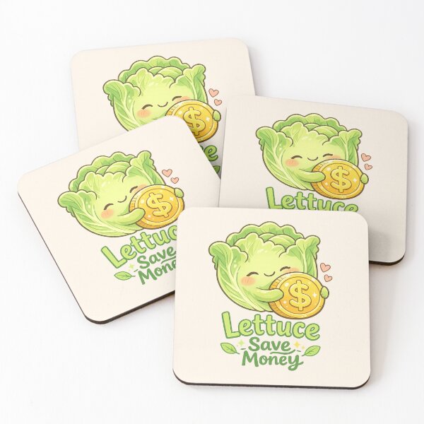 Item preview, Lettuce Save Money Cute Kawaii Pun | Cozy Pastel Finance Humor Sticker designed and sold by PopCulturePixel.