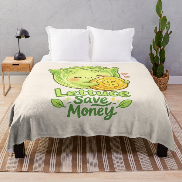 Item preview, Lettuce Save Money Cute Kawaii Pun | Cozy Pastel Finance Humor Sticker designed and sold by PopCulturePixel.