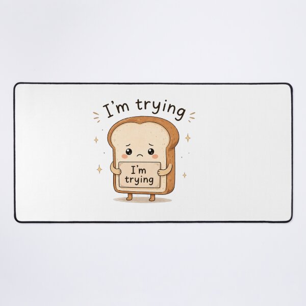 Item preview, I’m Trying – Cute Bread Anxiety Relatable Kawaii Design designed and sold by InkWanderStudio.