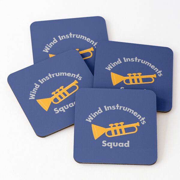 Item preview, Wind Instruments Squad – Trumpet Band Design on Blue Background designed and sold by Novel Works Studio.