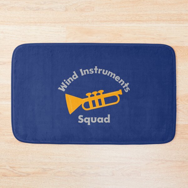 Item preview, Wind Instruments Squad – Trumpet Band Design on Blue Background designed and sold by Novel Works Studio.