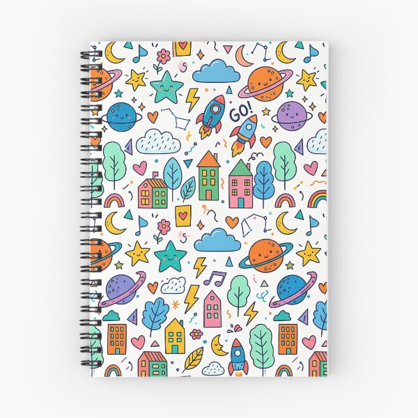 Item preview, Kawaii Space Planet Rocket Doodle Pattern designed and sold by novadawy.
