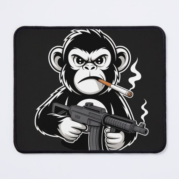Item preview, Gorilla with Cigarette and Rifle designed and sold by KAVRAO.