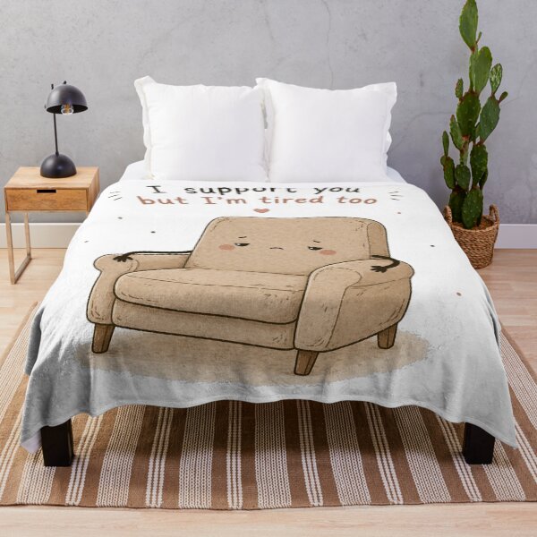 Item preview, I Support You But I’m Tired Too – Introvert Energy Cute Chair Design designed and sold by InkWanderStudio.