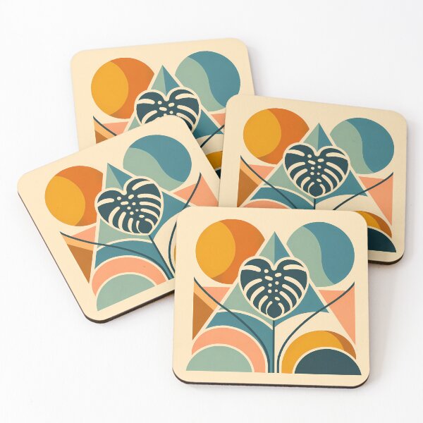 Item preview, Geometric Monstera Leaf with Bold Botanical Shapes designed and sold by InkSmithery.