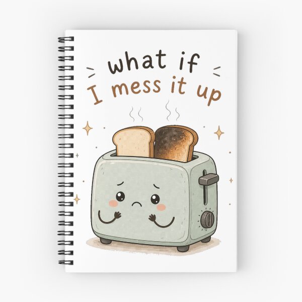 Item preview, What If I Mess It Up – Anxiety Toaster Cute Relatable Design designed and sold by InkWanderStudio.