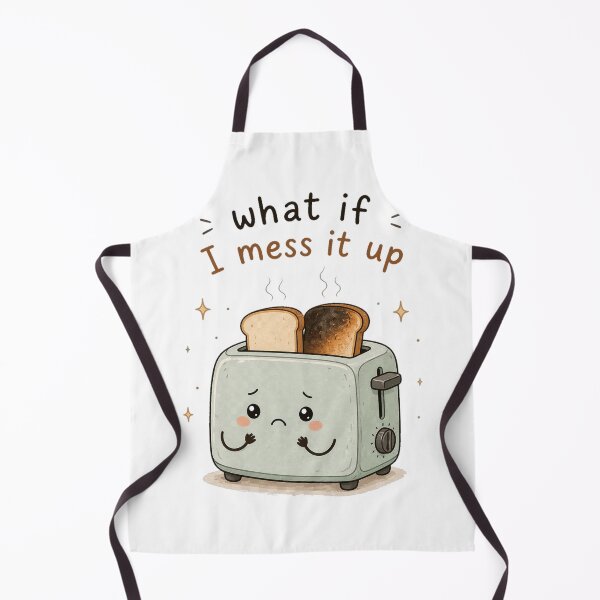 Item preview, What If I Mess It Up – Anxiety Toaster Cute Relatable Design designed and sold by InkWanderStudio.