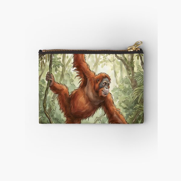 Item preview, Orangutan Pongo Borneo Indonesia Rainforest Illustration designed and sold by RubisLeaf.