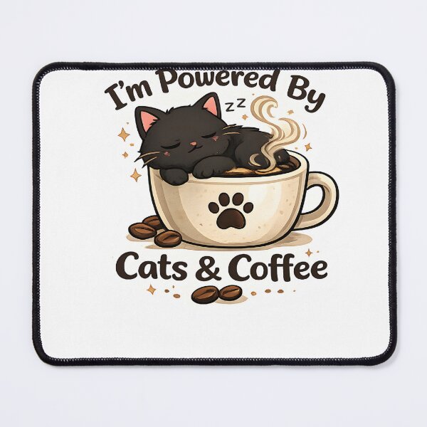Item preview, Cute Cat Coffee Sticker – I’m Powered by Cats and Coffee Funny Cat Lover Gift designed and sold by StickoStore.