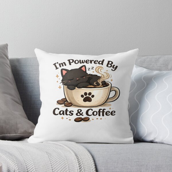 Item preview, Cute Cat Coffee Sticker – I’m Powered by Cats and Coffee Funny Cat Lover Gift designed and sold by StickoStore.