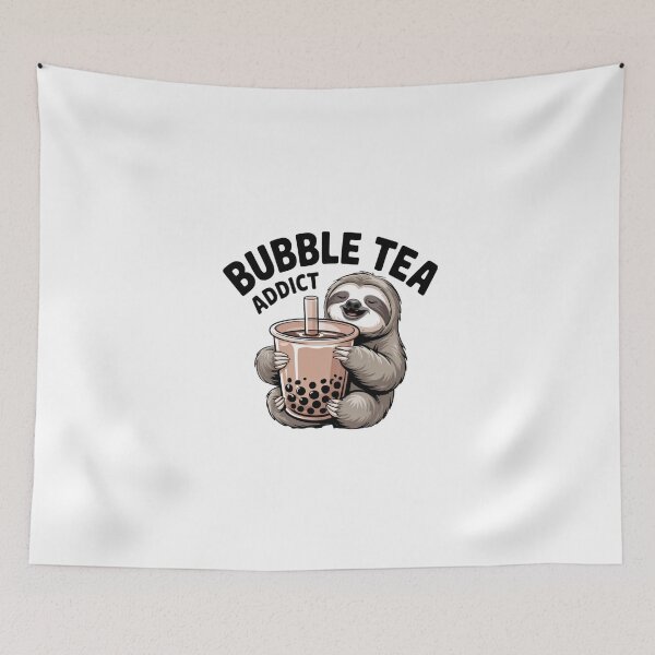 Artikelvorschau, Lustiger Faultier-Bubble-Tea-Boba-Süchtiger-Aufkleber entworfen und verkauft von Mr-wow.