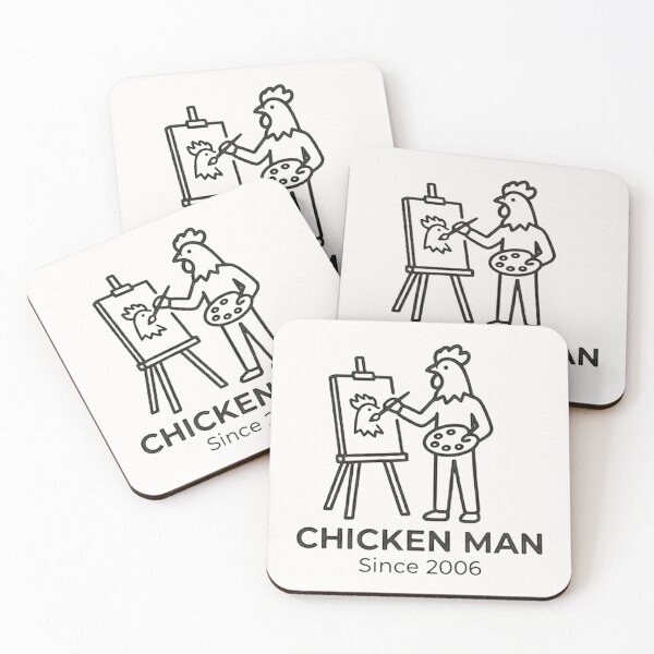 Item preview, Chicken Man painting designed and sold by Chicken Man Designs.