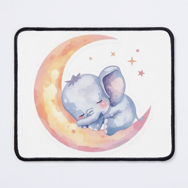Item preview, Cute Kawaii Baby Elephant - Dreamy Night designed and sold by DigitfanStudio.