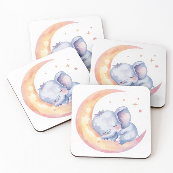 Item preview, Cute Kawaii Baby Elephant -  Dreamy Night designed and sold by DigitfanStudio.
