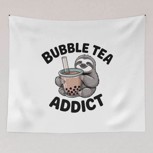Artikelvorschau, Schelmischer Bubble-Tea-Liebhaber Faultier Fast Food Meme-Kunst entworfen und verkauft von Mr-wow.