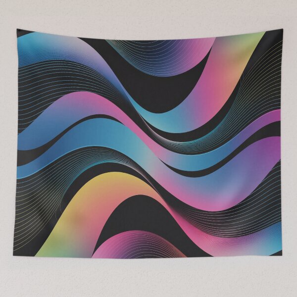 Item preview, Abstract Fluid Waves Glitch Art Aesthetic T-Shirt | Modern Colorful Design designed and sold by Thompika.