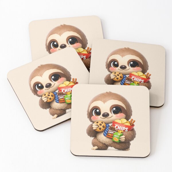 Item preview, Cute Sloth Snack Thief - Funny Office Animal Cartoon | Kawaii 3D CGI Character designed and sold by Moons Studio.