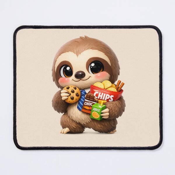 Item preview, Cute Sloth Snack Thief - Funny Office Animal Cartoon | Kawaii 3D CGI Character designed and sold by Moons Studio.