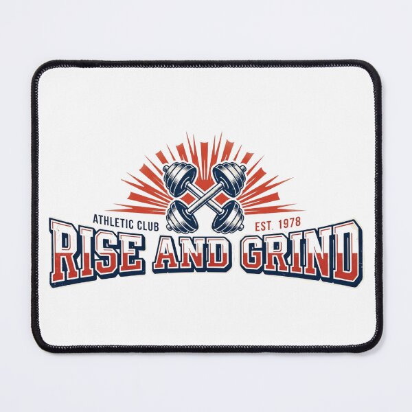 Item preview, Rise and Grind Athletic Club – Vintage Gym Badge Crossed Dumbbells, Retro Workout Gift, Bodybuilding Graphic Tee Design designed and sold by asmaqa.
