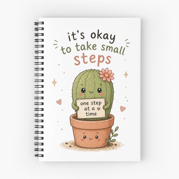 Item preview, It’s Okay to Take Small Steps – Cute Cactus Growth Motivation Design designed and sold by InkWanderStudio.