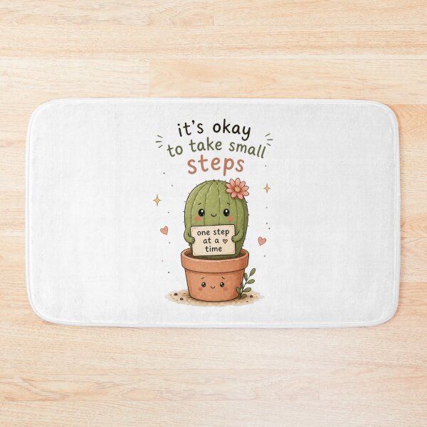 Item preview, It’s Okay to Take Small Steps – Cute Cactus Growth Motivation Design designed and sold by InkWanderStudio.