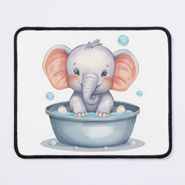 Item preview, Cute Baby Elephant Bubble Bath - Soft Tone Sticker designed and sold by DigitfanStudio.