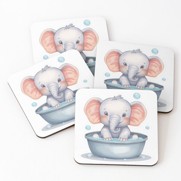 Item preview, Cute Baby Elephant Bubble Bath - Soft Tone Sticker designed and sold by DigitfanStudio.