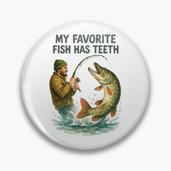 Item preview, Angler Pike Watercolor – My favorite fish has teeth designed and sold by Pineapple-Tree.