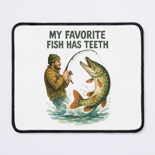 Item preview, Angler Pike Watercolor – My favorite fish has teeth designed and sold by Pineapple-Tree.