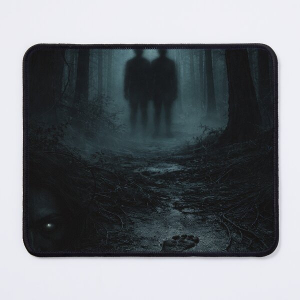 Item preview, Two Ghost Figures Dark Forest Footprint Horror Series Poster designed and sold by Cine8.